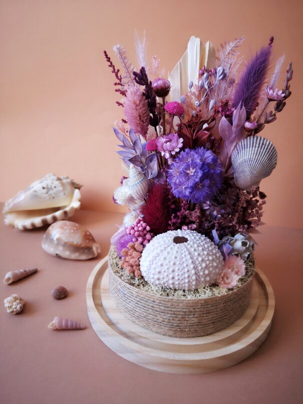 Participer à un atelier cloche de fleurs séchées et coquillages- [Acompte] – Image 5